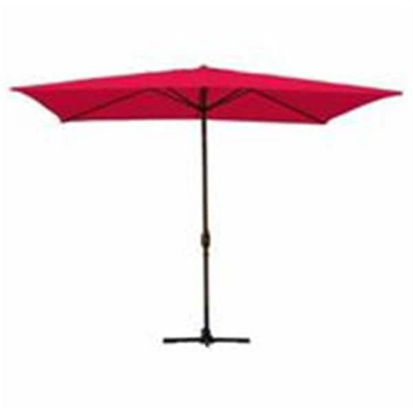 Propation 6.5 x 10 Ft. Aluminum Patio Market Umbrella Tilt with Crank - Red Fabric & Bronze Pole PR330415 - main
